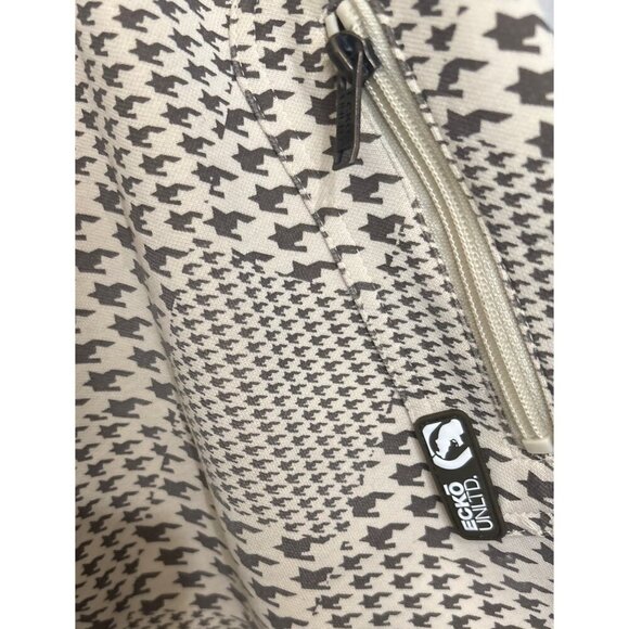 Ecko Unltd 2XL Houndstooth Jacket Y2K‎ Cyber Punk Cream Brown Full Zip - Picture 6 of 8